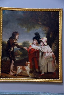 Portrait of Sir Francis Fords Children Giving a Coin to a Beggar Boy, 1793 - Sir William Beechey - 4296