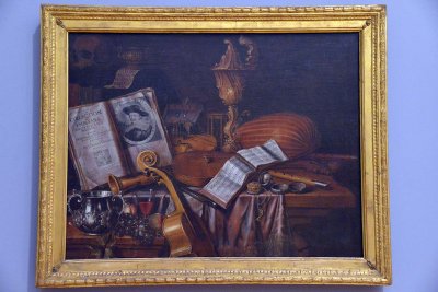 Still Life with a Volume of Wither's 'Emblemes', 1696  - Edward Collier- 4420