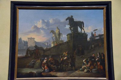 Johannes ou Jan Lingelbach - L'escalier du Capitole (1667) - Rome, Palais Braschi - 5646