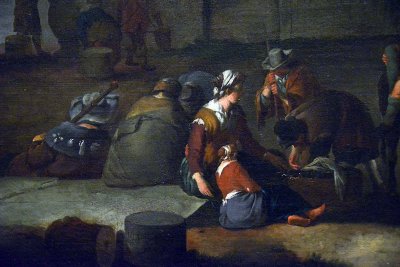Johannes ou Jan Lingelbach - L'escalier du Capitole (1667), détail - Rome, Palais Braschi - 5649