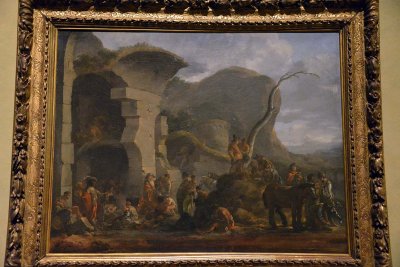 Sébastien Bourdon - Mendiants parmis des ruines romaines (1636-1638) - Paris, Musée du Louvre - 5652