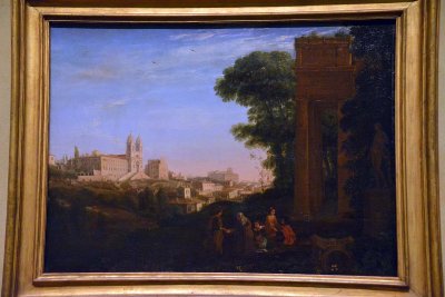 Claude le Lorrain - Vue de Rome avec une scène de prostitution (1632) - Londres, The National Gallery - 5661