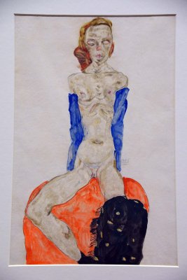 Egon Schiele - Sitting nude girl with spread legs (1911) - Leopold Museum, Vienna - 4844