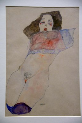 Egon Schiele - Girl with bared abdomen, 1911 - Leopold Museum, Vienna - 4846