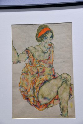 Egon Schiele - Seated young woman with red band hair, 1914-15 - Leopold Museum, Vienna - 4875
