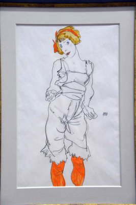 Egon Schiele - Woman in underclothes and stockings (Wally Neuzil), 1913 - Leopold Museum, Vienna - 4881