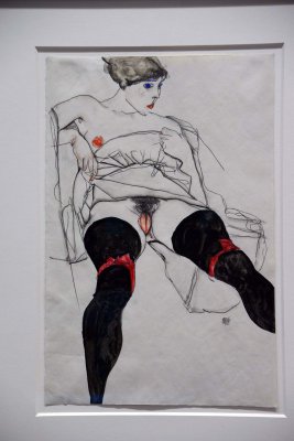 Egon Schiele - Woman in black stockings, 1913 - Leopold Museum, Vienna - 4883