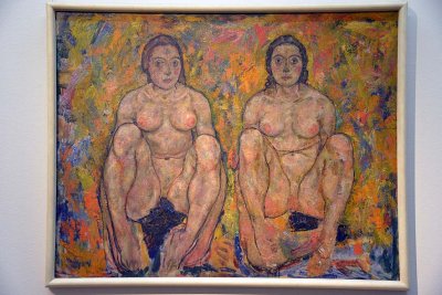 Egon Schiele - Two squatting women, 1918 (unfinished) - Leopold Museum, Vienna - 4949