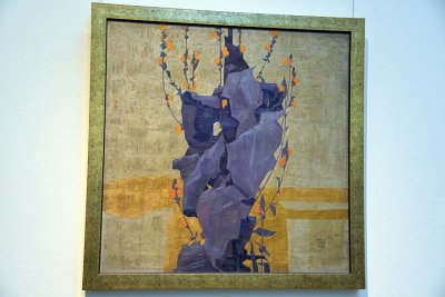 Egon Schiele - Stylized flowersin front of a decorative background, 1908 - Leopold Museum, Vienna - 4972