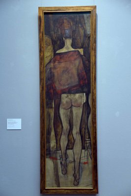 Egon Schiele - Rear view of a female half-nude with cloth (fragment), 1913 - Leopold Museum, Vienna - 4992