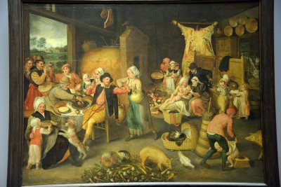 Marten van Cleve - Peasant parlour with noble visitors, 1566 - Kunsthistorisches Museum, Vienna - 4116