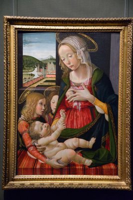Sebastiano Mainardi (?) - Mary with the child and two angels, 3rd quarter 15th century - Kunsthistorisches Museum, Vienna - 4217