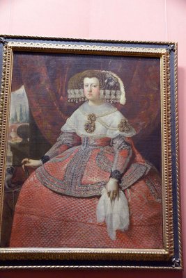 Diego Vlazquez workshop - Queen Marianna in a bright red dress, 1651-61 - Kunsthistorisches Museum, Vienna - 4308