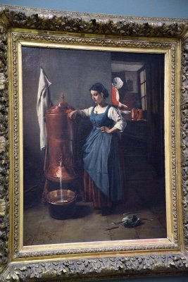 François Bonvin - La fontaine en cuivre: intérieur de cuisine, ou Servante tirant de l'eau (1861) - Musée d'Orsay - 3609