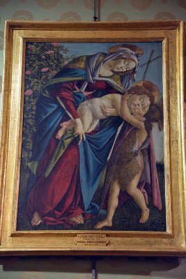 Sandro Botticelli (1445-1510) - Madonna col Bambino e S. Giovannino - Palatine Gallery, Pitti Palace - 6472
