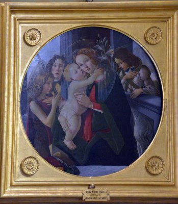 (Scuola di) Botticelli - La Santa Famiglia e Angeli - Palatine Gallery, Pitti Palace -  6478
