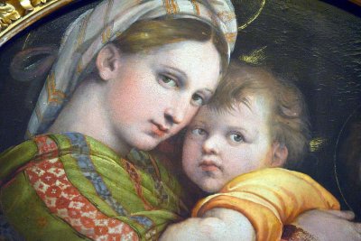 Raffaello Sanzio - Madonna della seggiola (1514), detail - Palatine Gallery, Pitti Palace - 6567