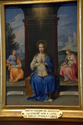 Ignoto Toscano del Secolo XVI - La Vergine con a lato le sibille persica e lirica  - Palatine Gallery, Pitti Palace - 6667