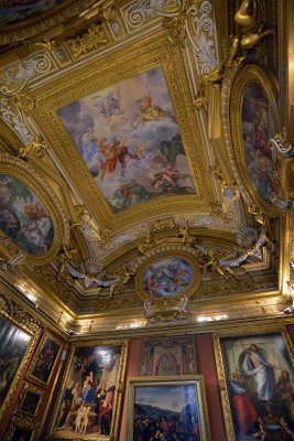 Ceiling by Ciro Ferri, based on Pietro di Cortona's drawings - Sala di Saturno - Palatine Gallery, Pitti Palace - 6753