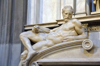 Dusk, by Michelangelo, Tomb of Lorenzo di Piero de' Medici - New Sacristy - Medici Chapel - Florence - 6923