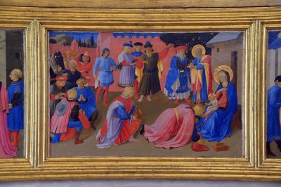 Fra Angelico - Tabernacle of the Linen-drapers. Predella panel: Adoration of  the Magi (1433-1436) - Couvent de San Marco - 6945