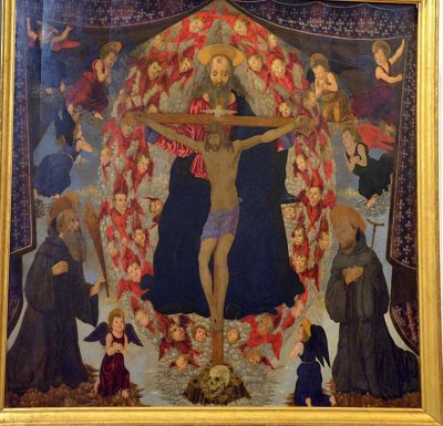 Alesso Baldovinetti - The Trinity and Saints Benedict and Giovanni Gualberto (1470) - Accademia Gallery, Florence - 7065