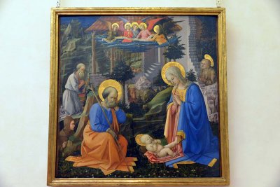 Filippo Lippi  - Adoration of the Child, or Annelena Adoration (1453) - Uffizi Gallery, Florence - 7368