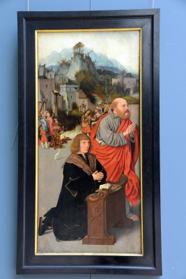 Jan Mostaert (1475-1555/56) - Volet d'un retable: Albrecht Adriaensz van Adrichem (?) présenté par Saint Pierre - 2523