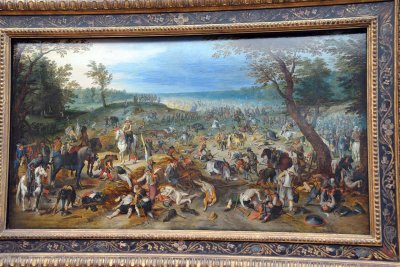 Atelier de Sebastien Vrancx (1573-1647) ; paysage attribué à Jan Brueghel II - Scènes de pillage après la bataille - 2632