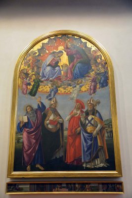 Botticelli - Coronation of the Virgin (1490-1492) . Altarpiece of San Marco -  Uffizi Gallery, Florence - 7439