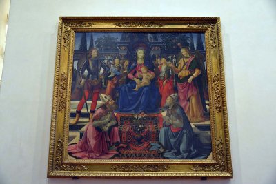 Ghirlandaio and workshop - Madonna and Child Enthroned. Altarpiece of St Justus (1486) - Uffizi Gallery, Florence - 7447