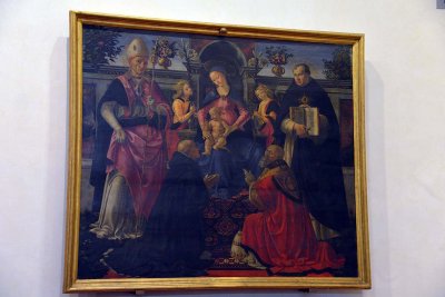  Domenico Ghirlandaio and workshop - Madonna enthroned with two Angels and Saints (1480-85) - Uffizi Gallery, Florence - 7454
