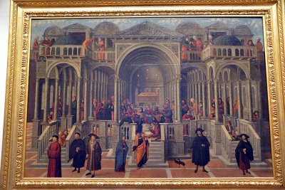 Giovanni Mansueti - The Dispute in the Temple, or Jesus among the Doctors (1490-1500)  - Uffizi Gallery, Florence - 7696