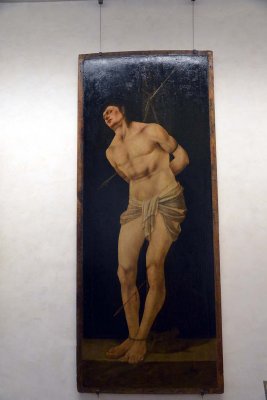 Ambito di Ercole de Roberti - Saint Sebastian - Uffizi Gallery, Florence - 7711