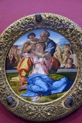 Michelangelo - Holy Family, or Tondo Roni (1506-1508) - Uffizi Gallery, Florence - 7776