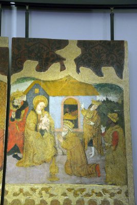 Adoration of the Magi, Retablo del Giudizio Universale (15th c.) - Maestro di Olzai - Santa Maria di Sibiola Church (Ca) - 4256