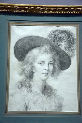 Portrait au chapeau de paille orn d'une plume (1783) -  5069