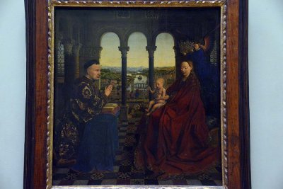 Jan van Eyck - Le Chancelier Rolin en prire devant la Vierge, dit La Vierge du chancelier Rolin (1434-1435) - 8722