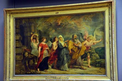 Petrus Paulus Rubens - Loth et sa famille quittant Sodome, conduits part des anges, ou La Fuite de Loth (1625) - 8754