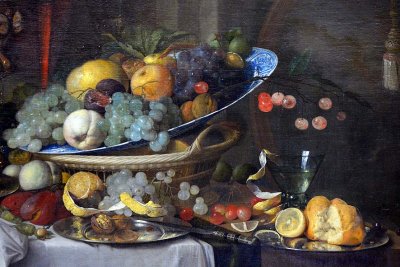 Jan Davidsz De Heem - Fruits et riche vaisselle sur une table (1640), dtail - 8796