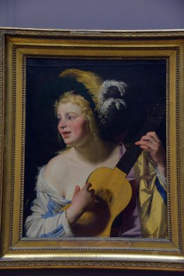 Gerrit van Honthorst - Femme jouant de la guitare (1624) - 8810