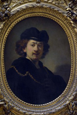 Rembrandt -Portrait de l'artiste  la toque et  la chane d'or (1633) - 8836