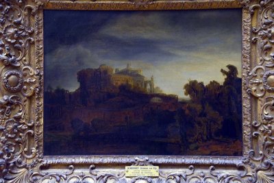 Rembrandt - Paysage au chteau, vue imaginaire (1640-1642) - 8842