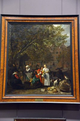 Gabriel Metsu (1629-1667) - Le march aux herbes (ou march aux lgumes)  d'Amsterdam - 8903