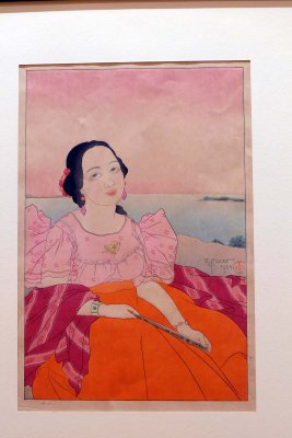 Paul Jacoulet - Portrait of a Chamorro Woman. Red (novembre 1934) - 7332