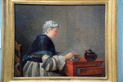 Jean Simeon Chardin - A Lady Taking Tea (1735) - 3011