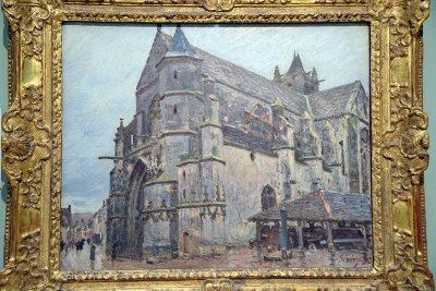 Alfred Sisley - The Church at Moret-sur-Loing, Rainy Weather, Morning (1893) - 3058