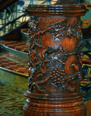 Lovely Carved Base of Ship's Staircase