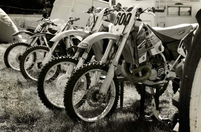 Normal and clean  motorcycles for motocross but in a Special Race