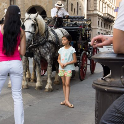 Firenze.Horses and the little girl 2
